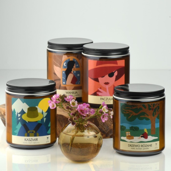 Zestaw czterech świec sojowych 220g