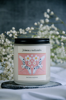 JAŚMIN Z NUTĄ CEDRU świeca sojowa 220g
